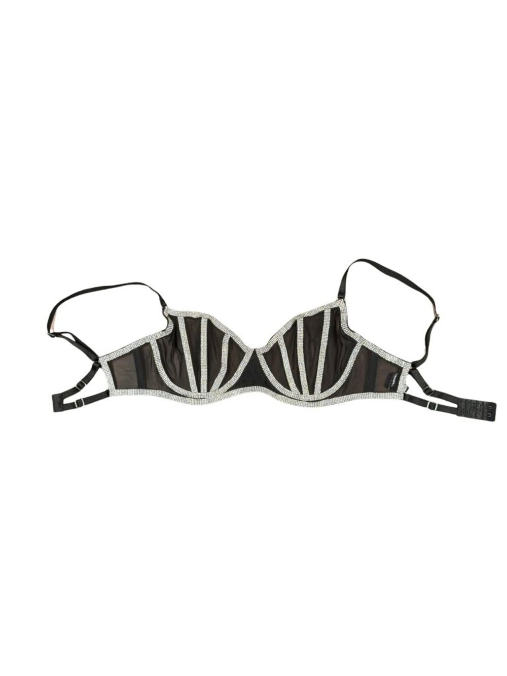 MERIEL Black Rhinestone Bra in size 32 D